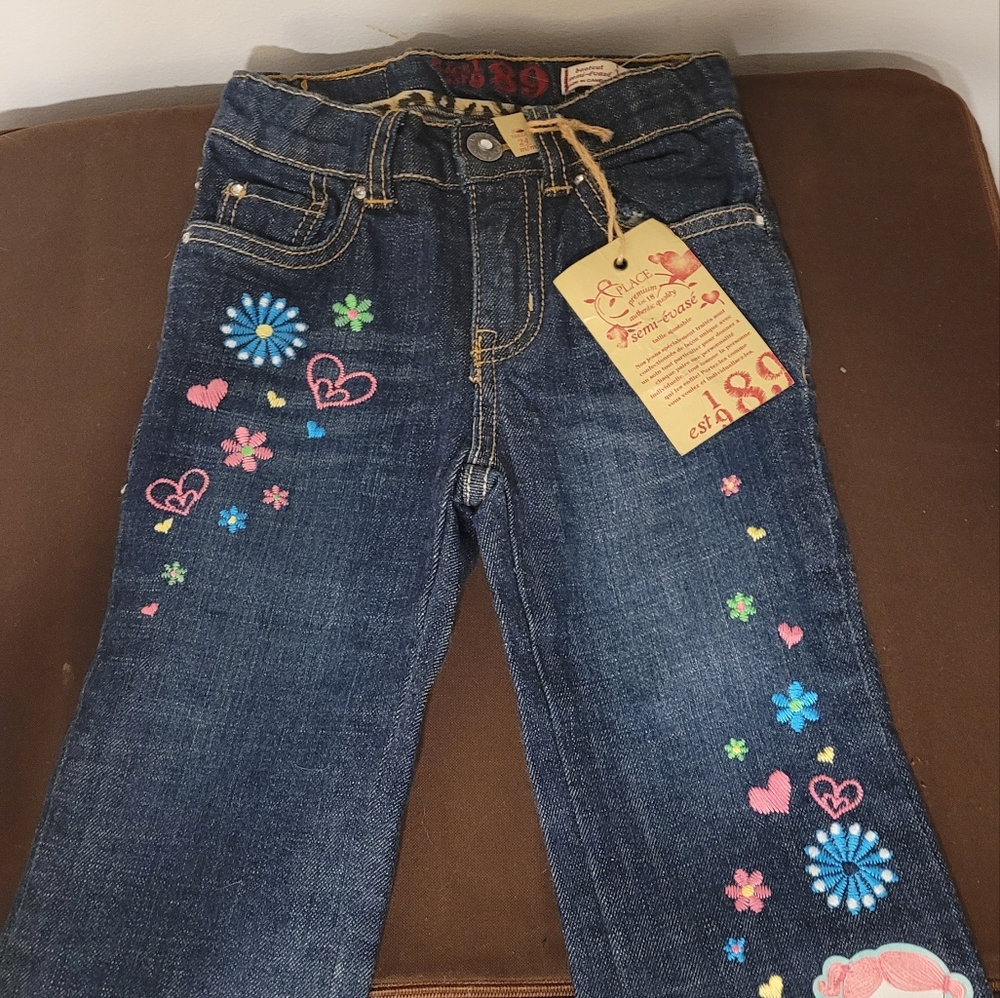 24 month girls embellished boot cut jeans